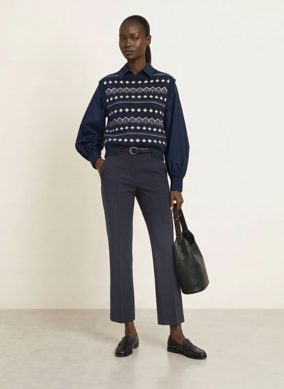 CAMBIO Bootcut-broek FARAH DONKERBLAUW