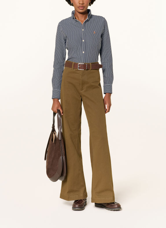 POLO RALPH LAUREN Shirt blouse made of piqué DARK BLUE / WHITE