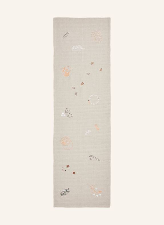 BROSTE COPENHAGEN Tischläufer FRYD BEIGE / CAMEL / TAUPE