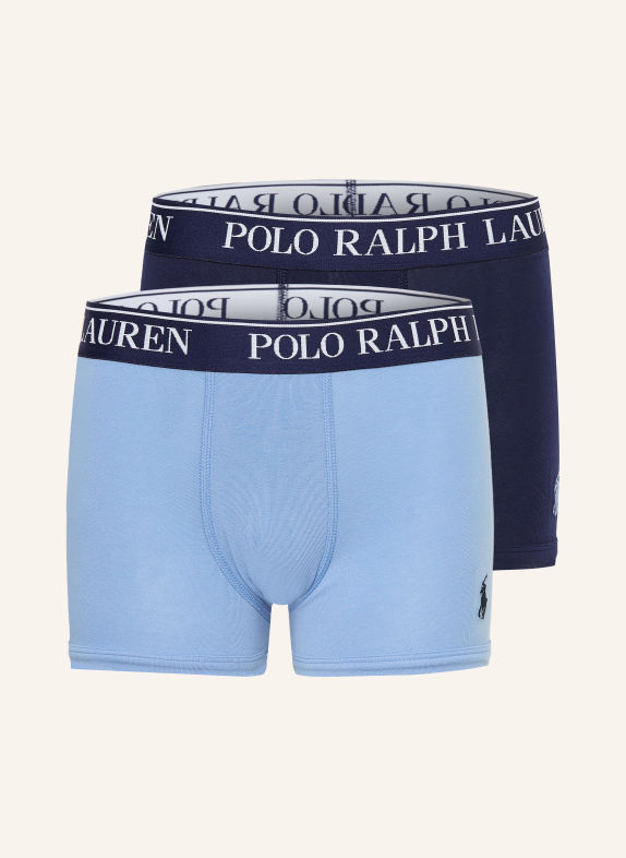 POLO RALPH LAUREN Boxerky, 2 kusy v balení TMAVĚ MODRÁ / TMAVĚ MODRÁ / BÍLÁ
