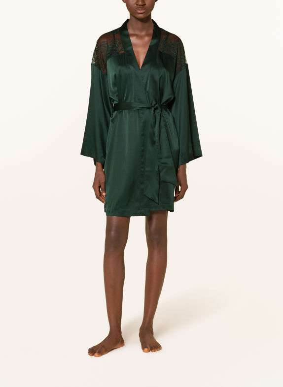 Aubade Women's kimono MIDNIGHT WHISPER made of silk GREEN