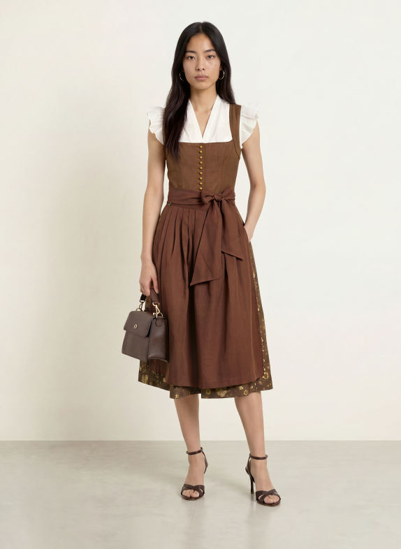 CocoVero Dirndl HEDI DUNKELBRAUN / GOLD