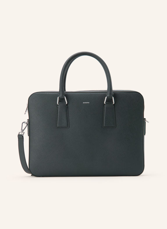 SANDRO Torba na laptop KHAKI / SREBRNY