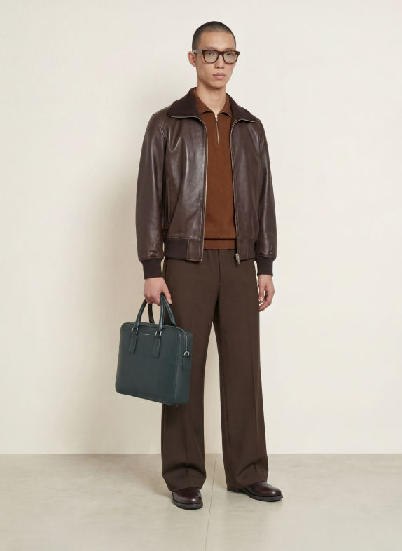 SANDRO Laptop-Tasche KHAKI / SILBER