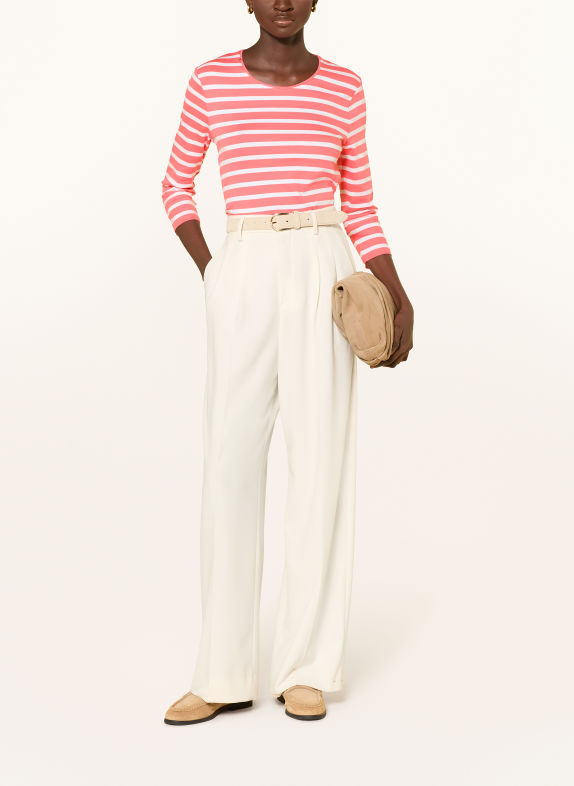 MAERZ MUENCHEN Shirt with 3/4 sleeve SALMON / WHITE