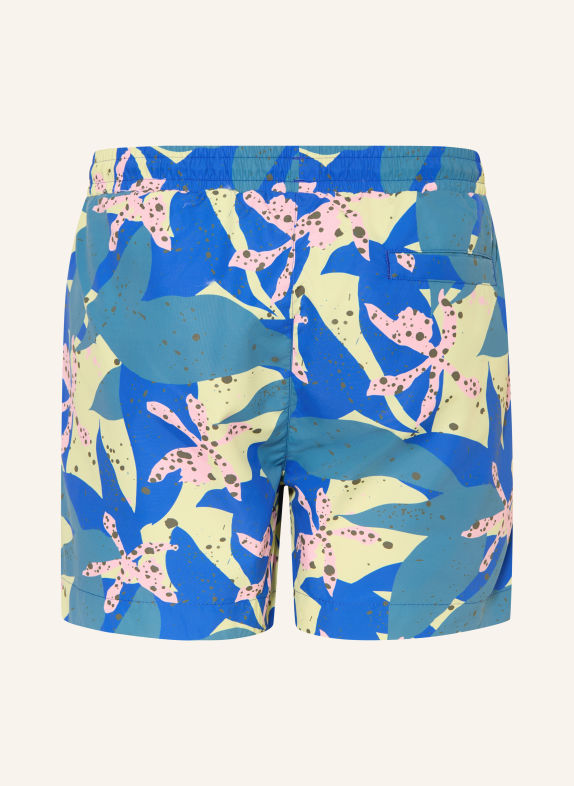 HUGO Short de bain CALALA VERT / JAUNE CLAIR / BLEU