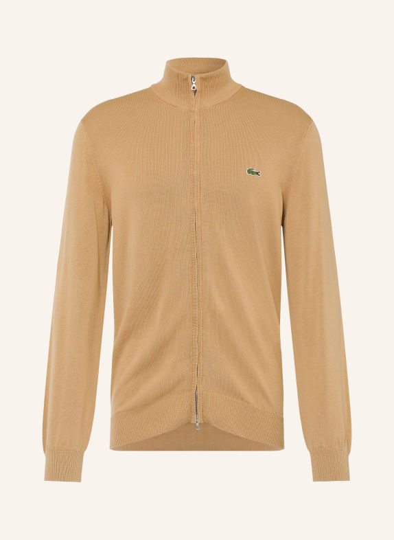 LACOSTE Pletený kardigan VELBLOUDÍ