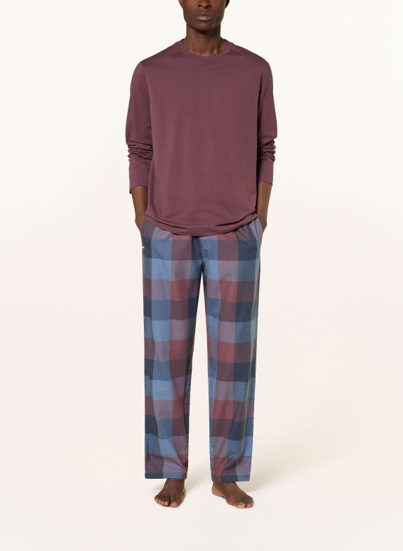 SCHIESSER Slaapbroek MIX+RELAX MARRON FONCÉ / BLAUWGRIJS / BLAUW