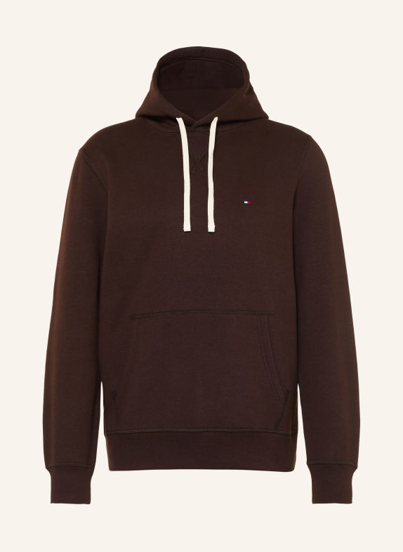 TOMMY HILFIGER Mikina s kapucí TMAVĚ HNĚDÁ