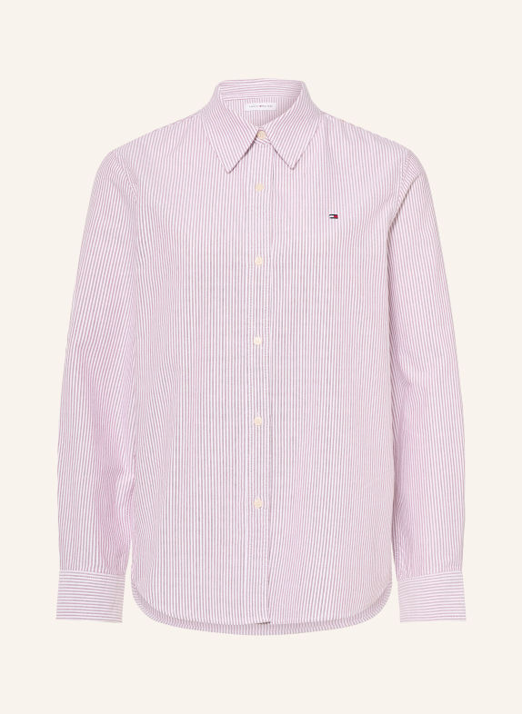 TOMMY HILFIGER overhemdblouse DONKERROOD / WIT
