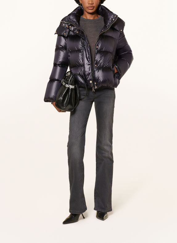 PATRIZIA PEPE Down jacket with removable hood BLACK