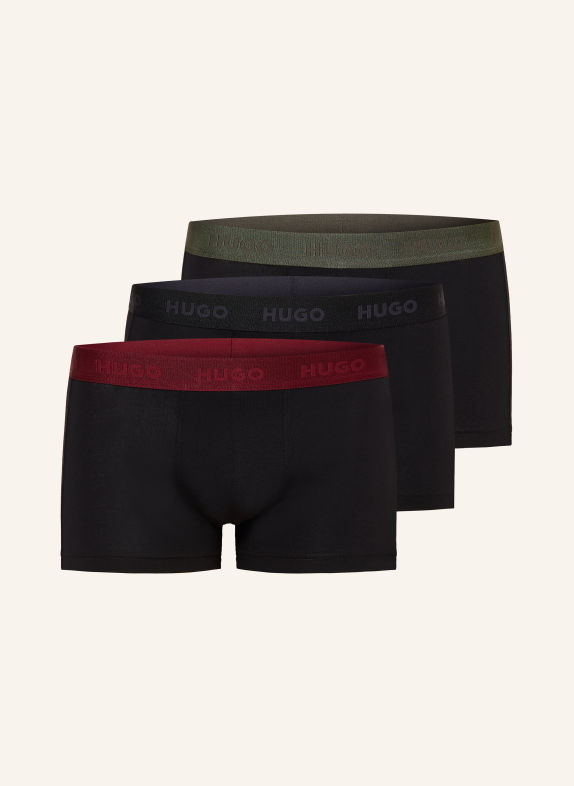 HUGO 3-pack boxershorts ZWART