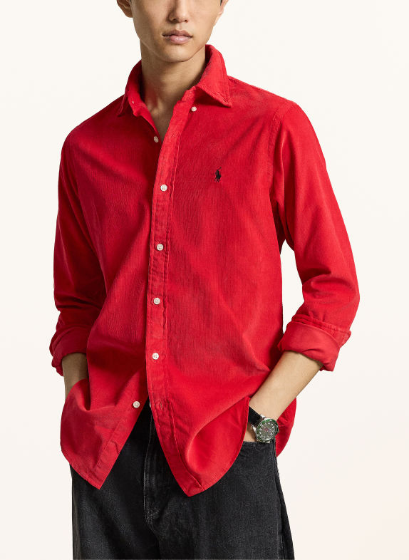 POLO RALPH LAUREN Cordskjorte Custom Fit MØRKERØD / MØRKEBLÅ