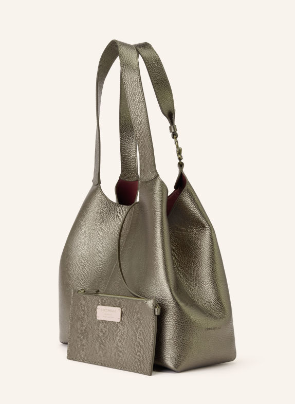 COCCINELLE Shopperka z torebką typu pouch wyjmowaną OLIWKOWY / ZŁOTY