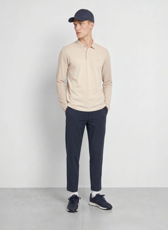BOSS Tricou polo piqué PLISY, croială regulară BEJ