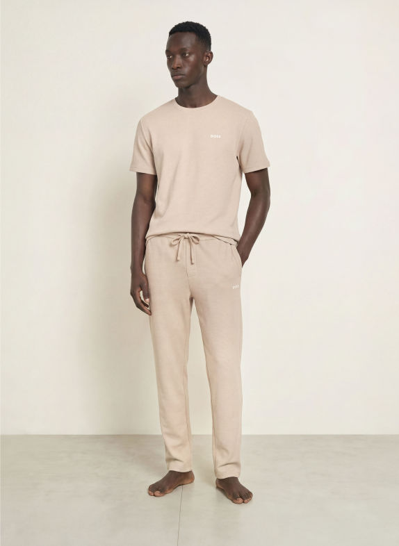BOSS Pantalon de pyjama WAFFLE BEIGE