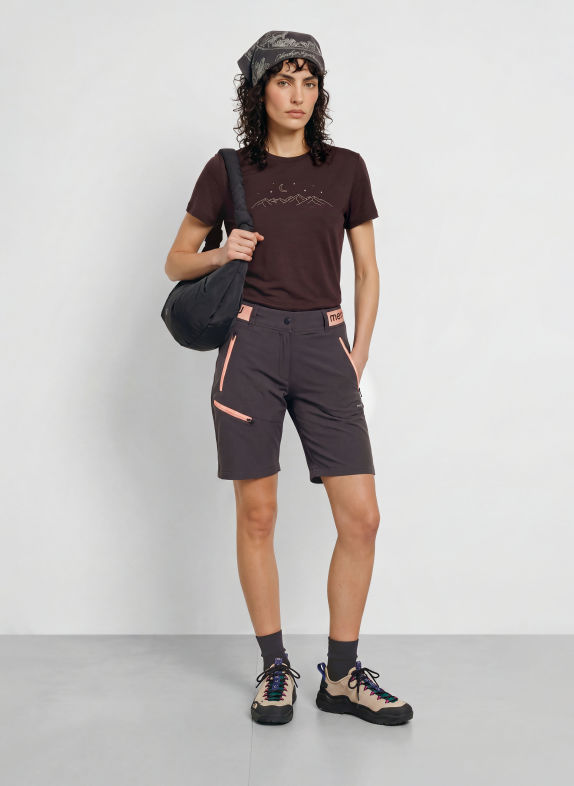 icebreaker T-Shirt MERINO 150 TECH LITE™ aus Merinowolle DUNKELBRAUN / ROSÉ