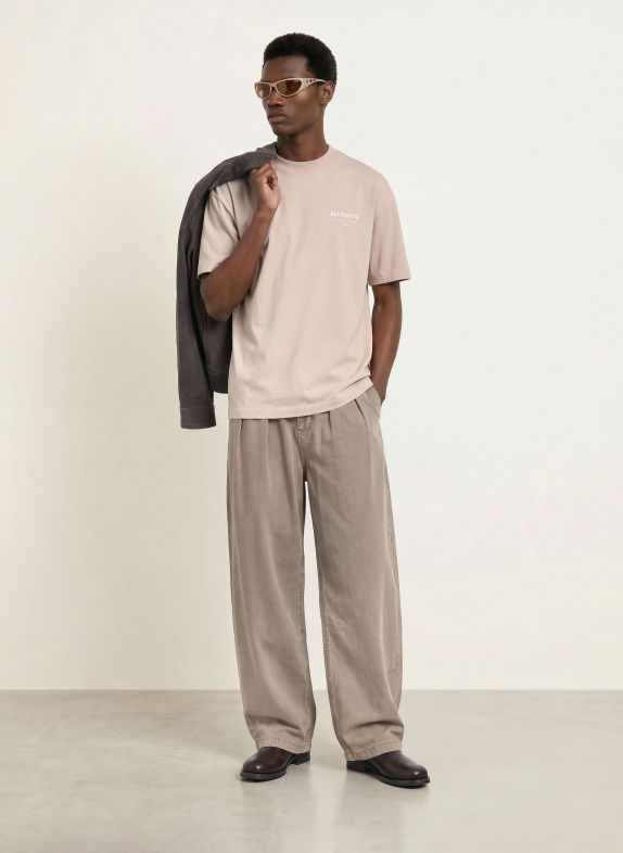 ALLSAINTS T-Shirt UNDERGROUND BEIGE / WEISS