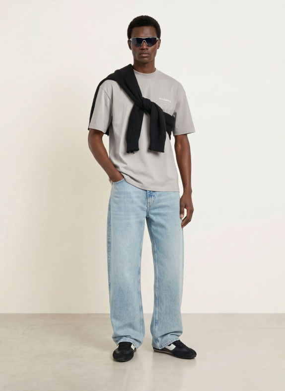 ALLSAINTS T-Shirt UNDERGROUND GRAU / WEISS