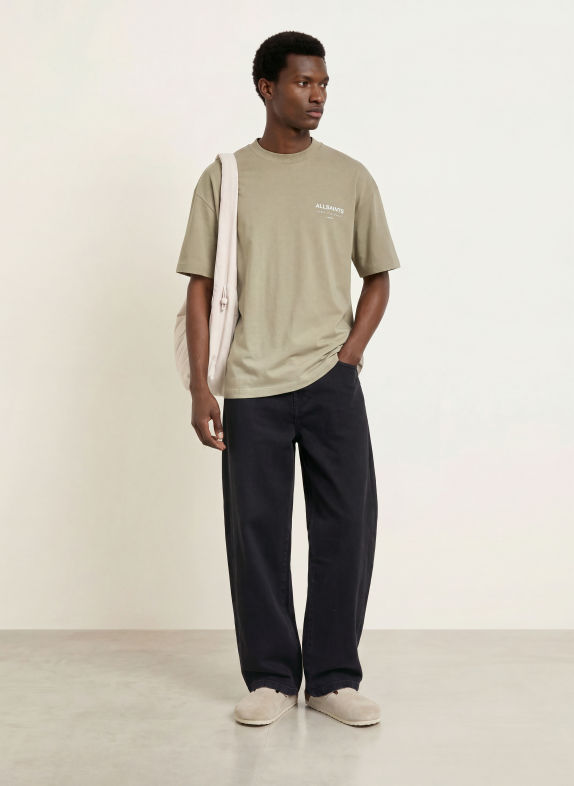 ALLSAINTS T-Shirt UNDERGROUND HELLGRÜN / WEISS