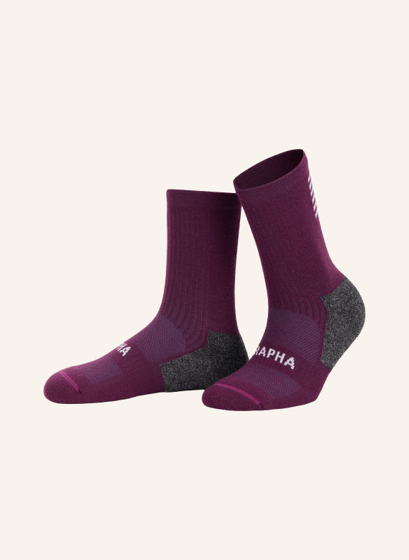 Rapha Fiets sokken PRO TEAM WINTER met merinowol DONKERPAARS / DONKERGRIJS