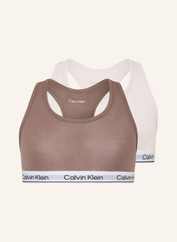 Calvin Klein ICON COTTON STRETCH 2-pack bralettes LIGHT PINK / TAUPE