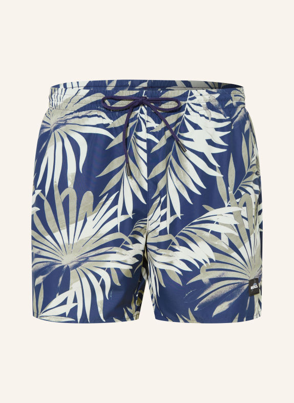 BOSS Badeshorts PIRANHA DUNKELBLAU / BEIGE / CREME