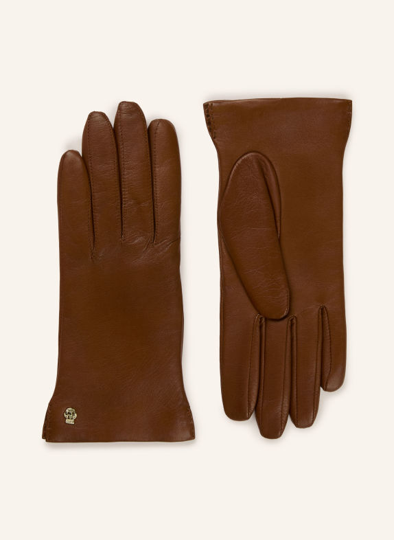 ROECKL Leather gloves EDELKLASSIKER BROWN