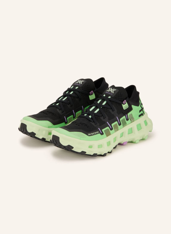 X-BIONIC TERRASKIN X01 trail running shoes NEON GREEN / PURPLE / BLACK