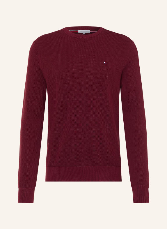 TOMMY HILFIGER Pullover DUNKELROT