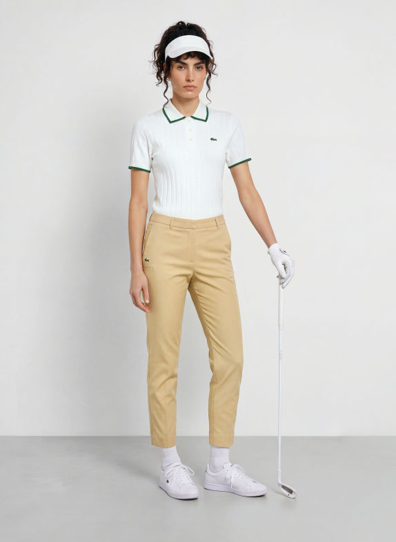LACOSTE Funktions-Poloshirt WEISS / DUNKELGRÜN