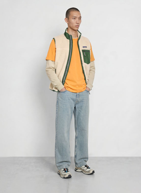 patagonia Functioneel vest CLASSIC RETRO-X® WIT / DONKERGROEN