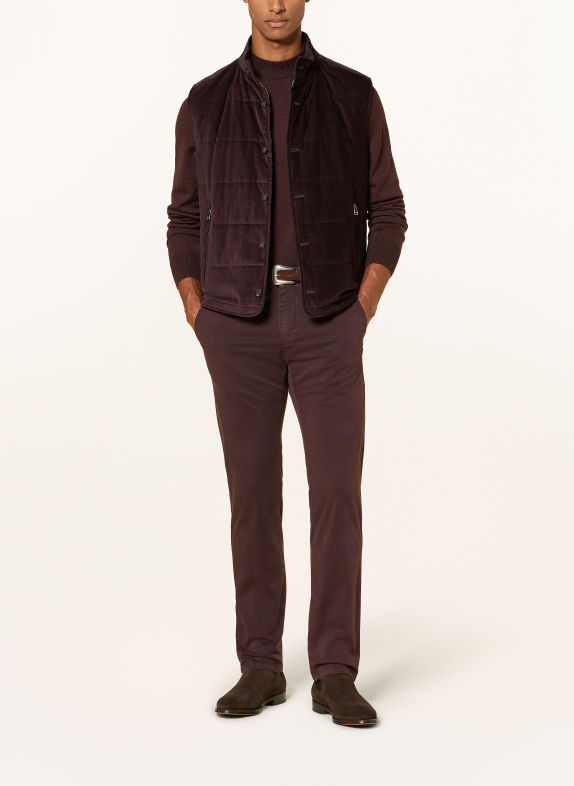 windsor. Steppvest ERICE van corduroy DONKERROOD