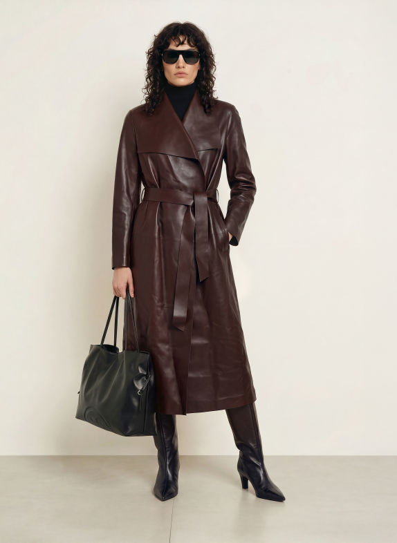 Mackage Leather coat MAI-L DARK BROWN
