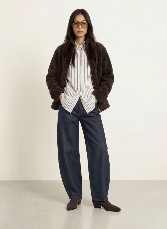 WITHBLACK PERNILLE teddy fur jacket DARK BROWN