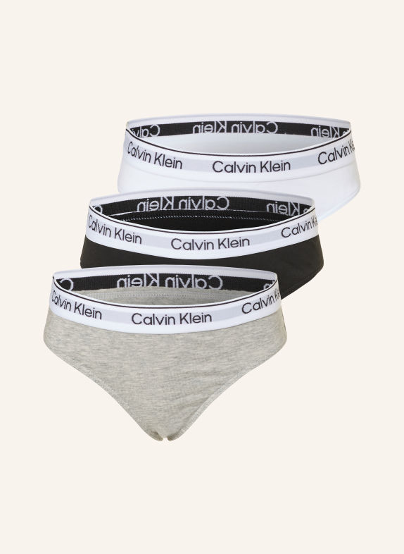 Calvin Klein 3-pack slips ICON COTTON STRETCH ZWART / LICHTGRIJS / WIT