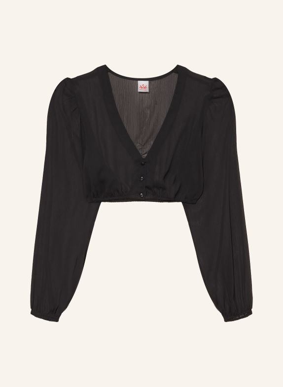 Spieth & Wensky Dirndlblouse EFEU ZWART
