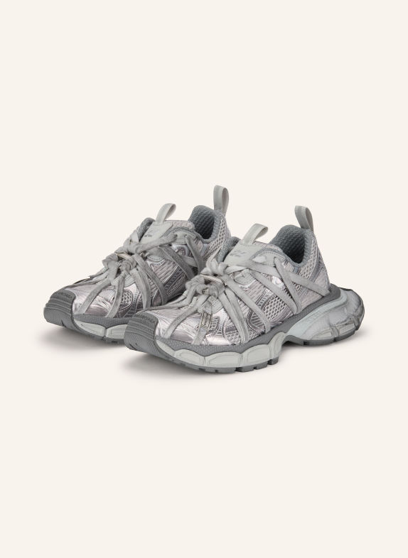 BALENCIAGA Sneakers 3XL EXTREME LACES B GRIS FONCÉ / ARGENT / GRIS