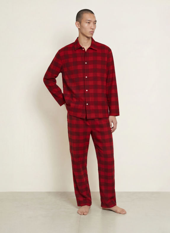 Calvin Klein FLANNEL SLEEP flannel pajama pants RED / BLACK