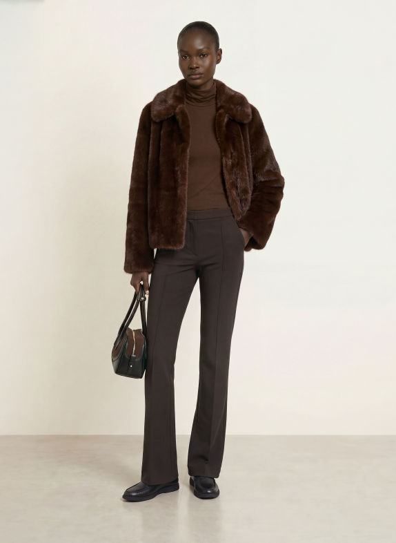 RAFFAELLO ROSSI Bootcut-bukser DORO i jersey SORT
