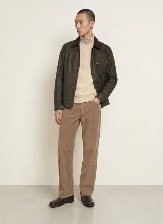 BELSTAFF Feltjakke GROUND OLIVEN / MØRKEBRUN