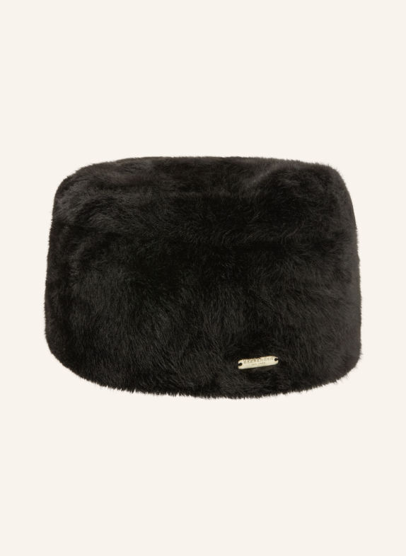 SEEBERGER TOQUE faux fur hat BLACK