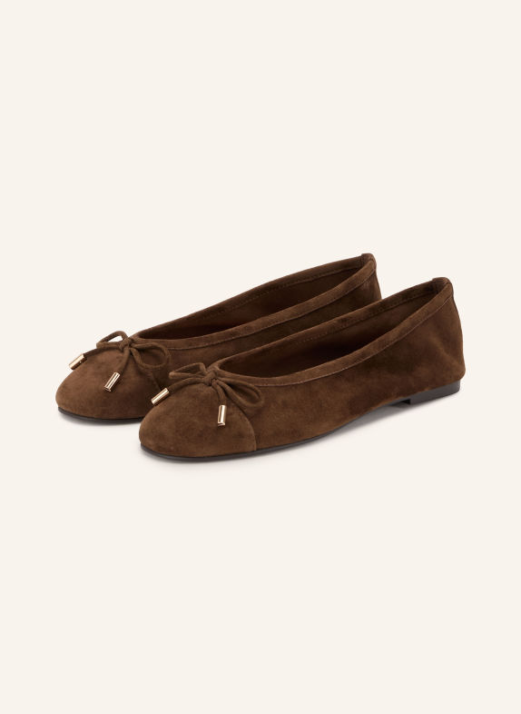 INUOVO Lackballerinas DUNKELBRAUN / GOLD