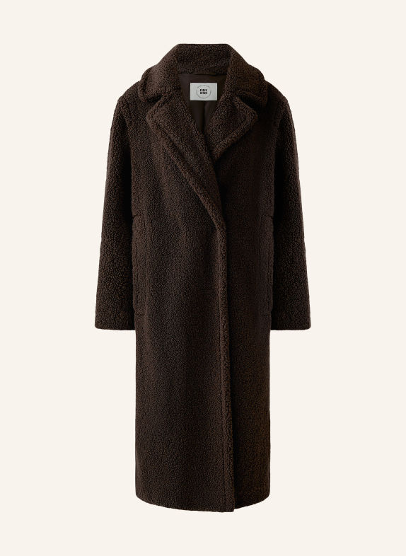 oui Manteau en fourrure synthétique MARRON FONCÉ