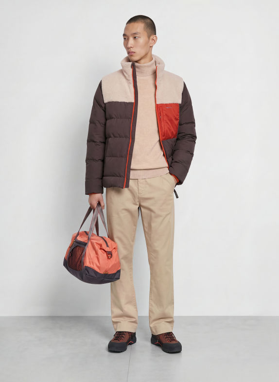 me°ru' Steppjacke ROSKILDE DUNKELBRAUN / BEIGE / DUNKELORANGE