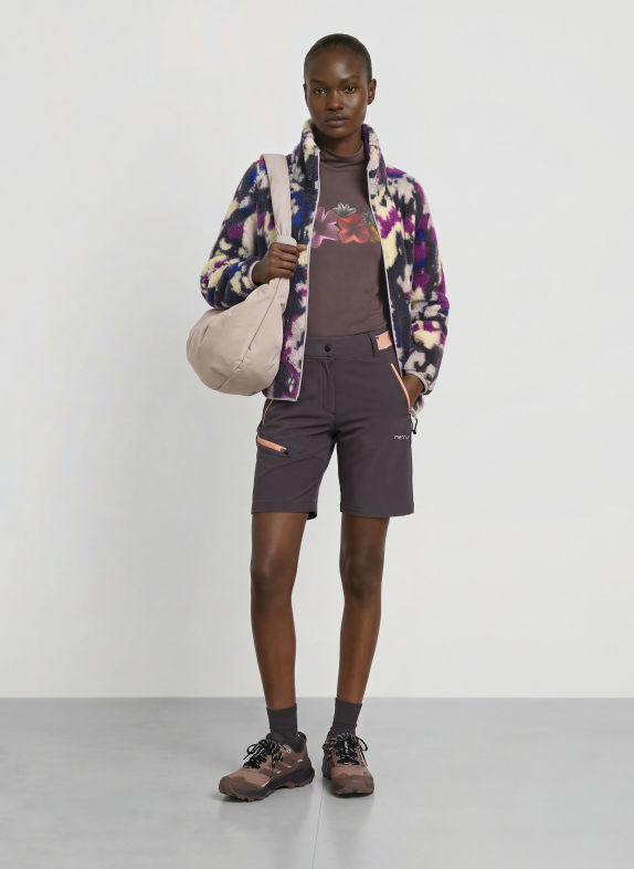 me°ru' Fleecejakke BONDY KHAKI / ECRU / FUCHSIA