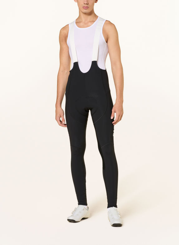 Rapha PRO TEAM WINTER cycling shorts with suspenders and padded insert BLACK / WHITE