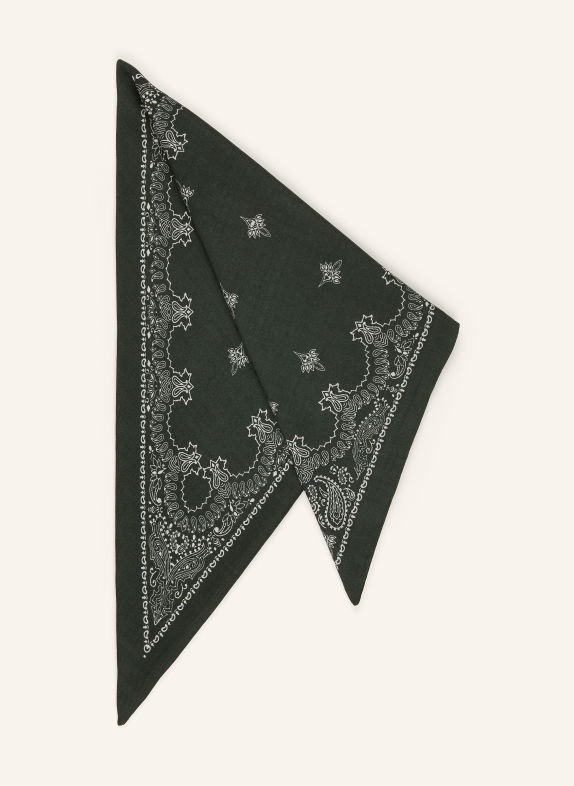 destin Triangular scarf DARK GREEN / WHITE