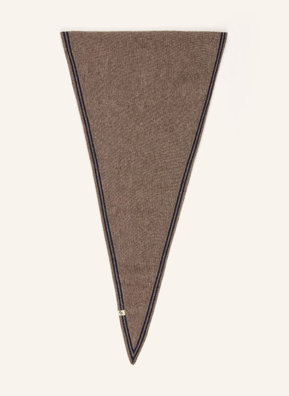Oats & Rice Dreieckstuch BRONTE aus Cashmere TAUPE / DUNKELBLAU