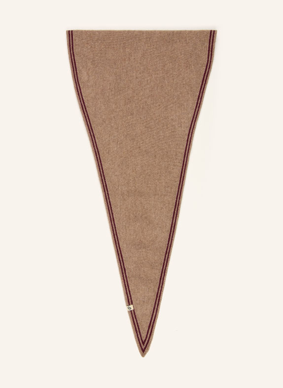 Oats & Rice Dreieckstuch BRONTE aus Cashmere BEIGE / DUNKELROT